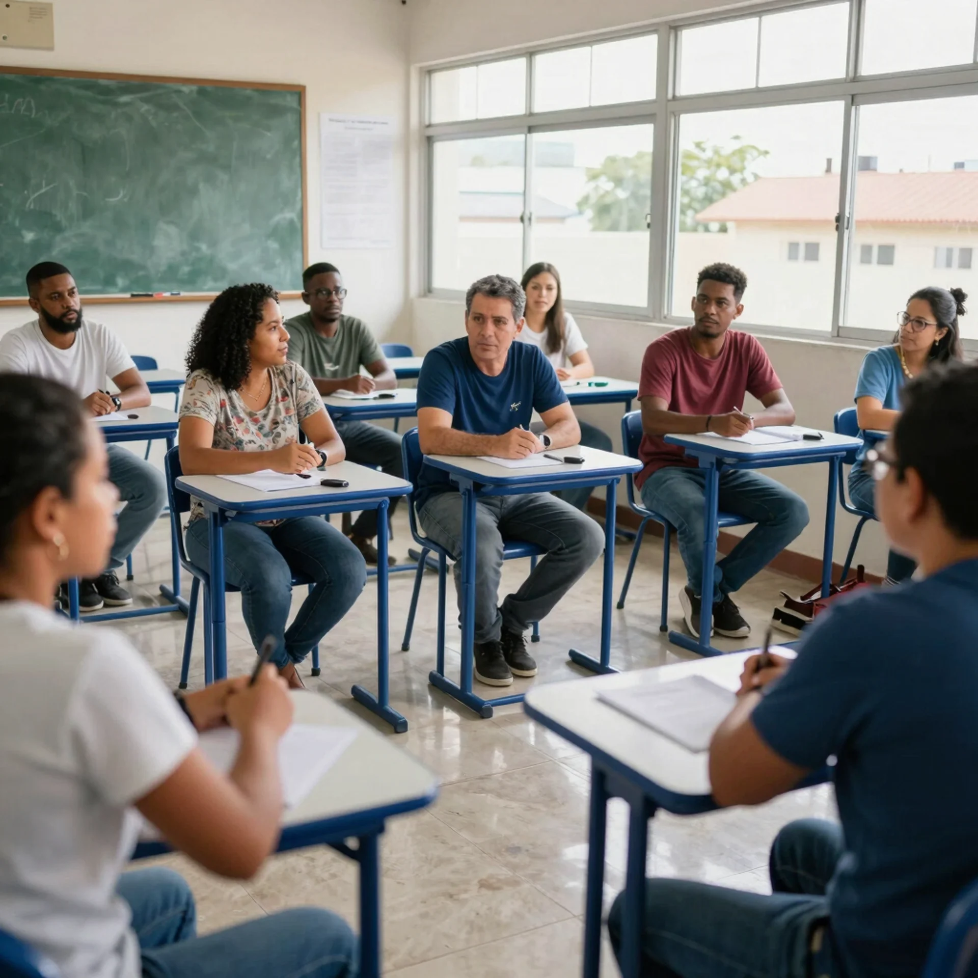 Pessoas em reunião e diálogo comunitário